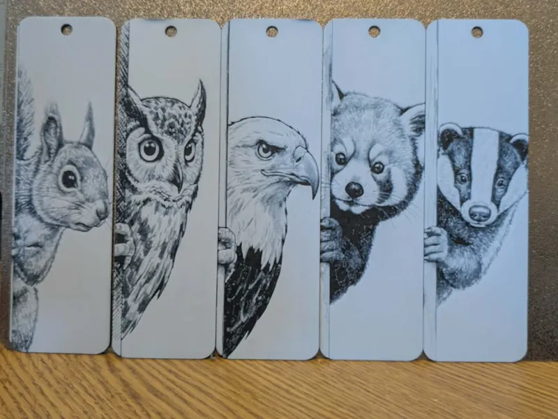 Set of 5 peeking forest animal bookmarks