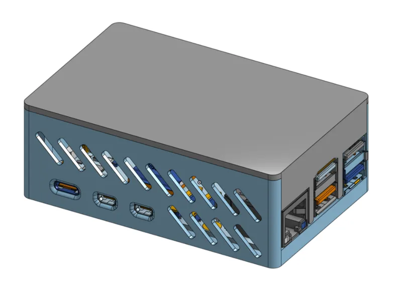 Raspberry Pi 5 + M.2 Hat+ (SSD or AI module) case