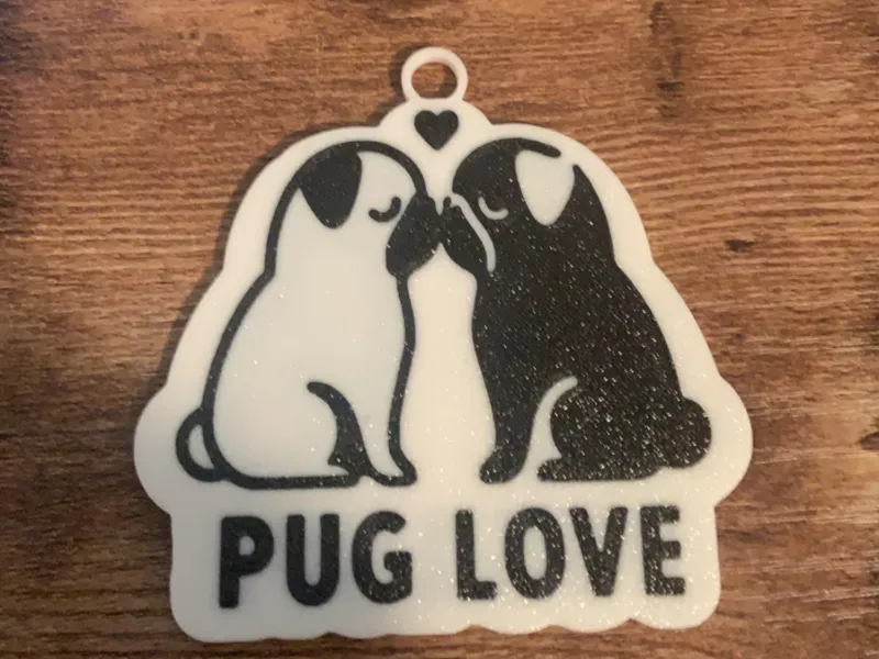 Pug love Keychain