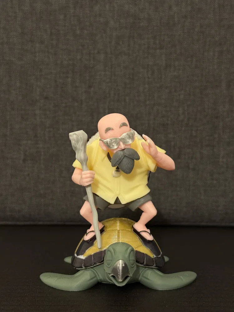 Master Roshi on Turtle - Multicolor - NO AMS - Free 3D Print Model ...