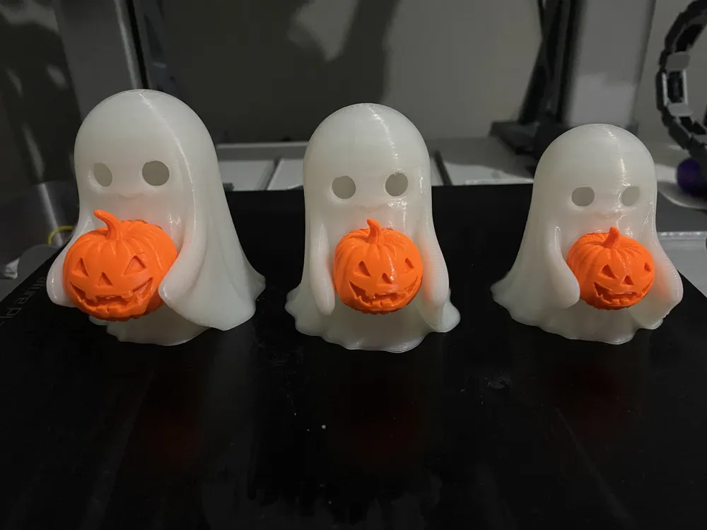 Halloween Glowing Ghost with Pumpkin - Tealight - Free 3D Print Model ...