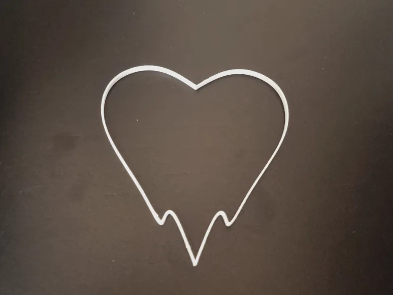 thin simple hollow heart