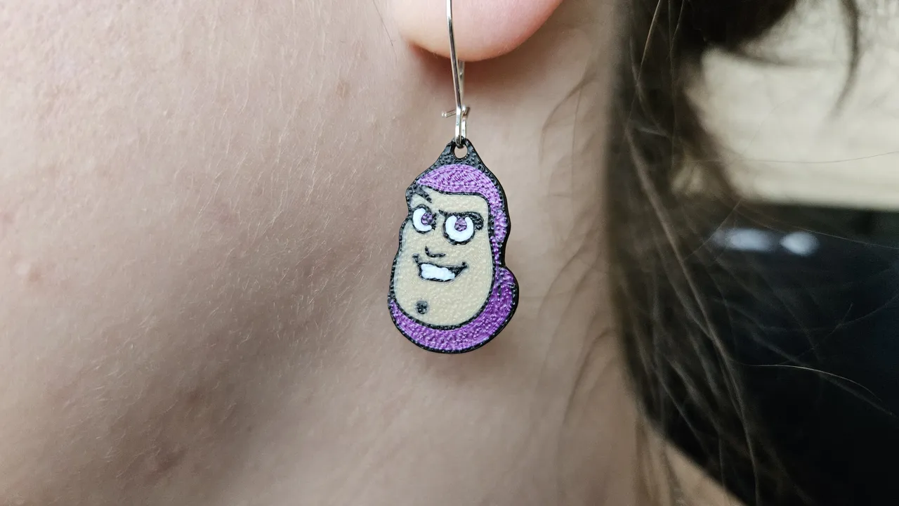 Buzz lightyear earrings view 2