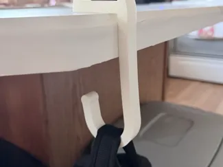 Desk back pack hanger