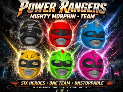 Power rangers Mask pack full color