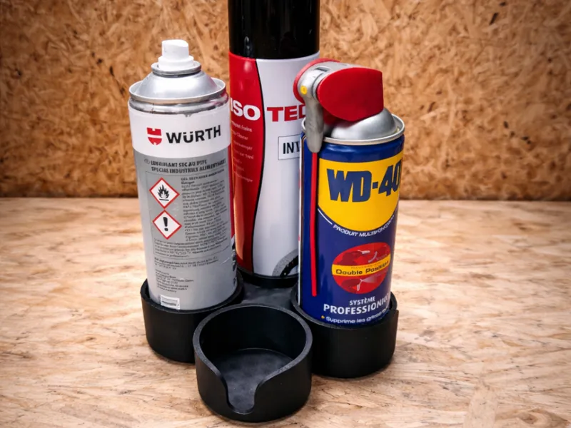 Rotating display stand for 4 aerosol cans
