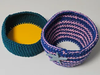 Customizable round crochet basket/bag base