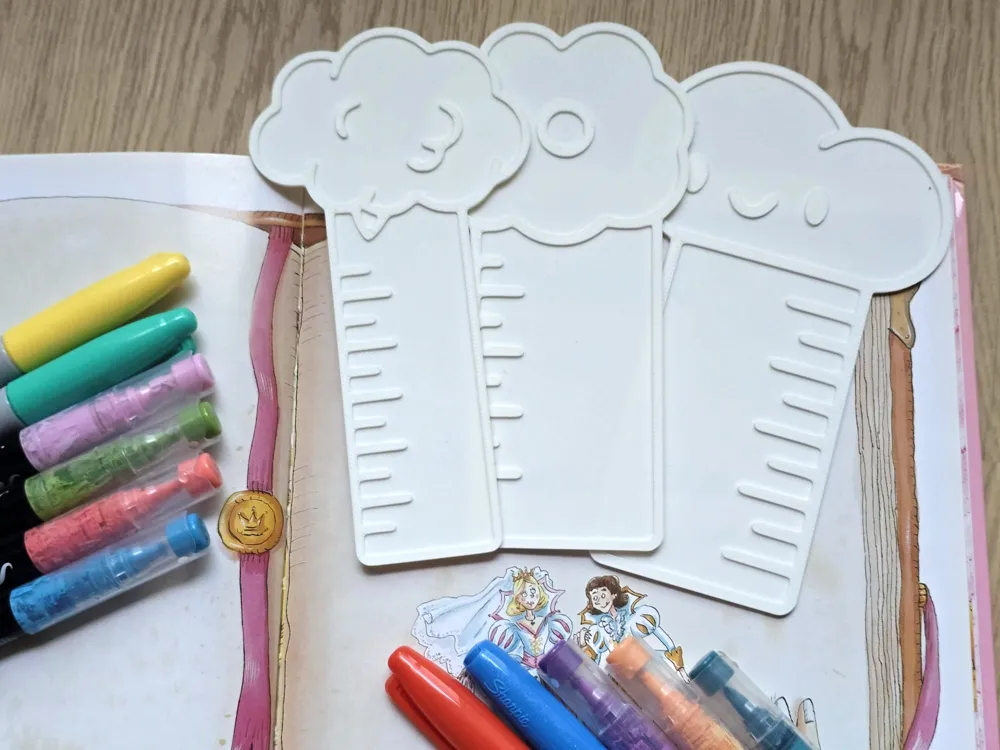 Cloud Flower Weather Ruler Bookmark Coloring Craft by Merilno3D ...