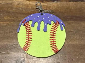 Softball Drip Bag Tag or Keychain