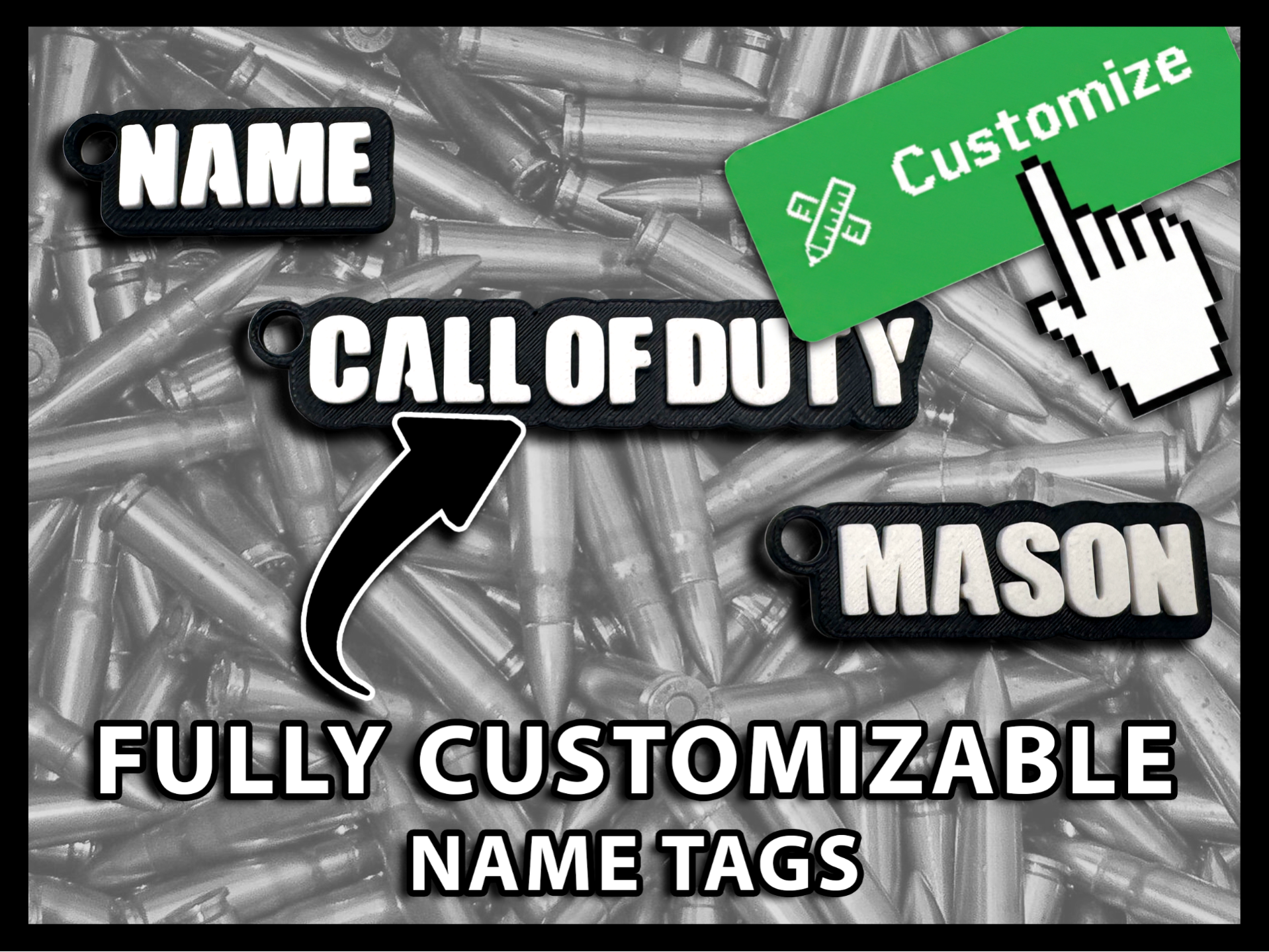 Call Of Duty font custom keychain generator