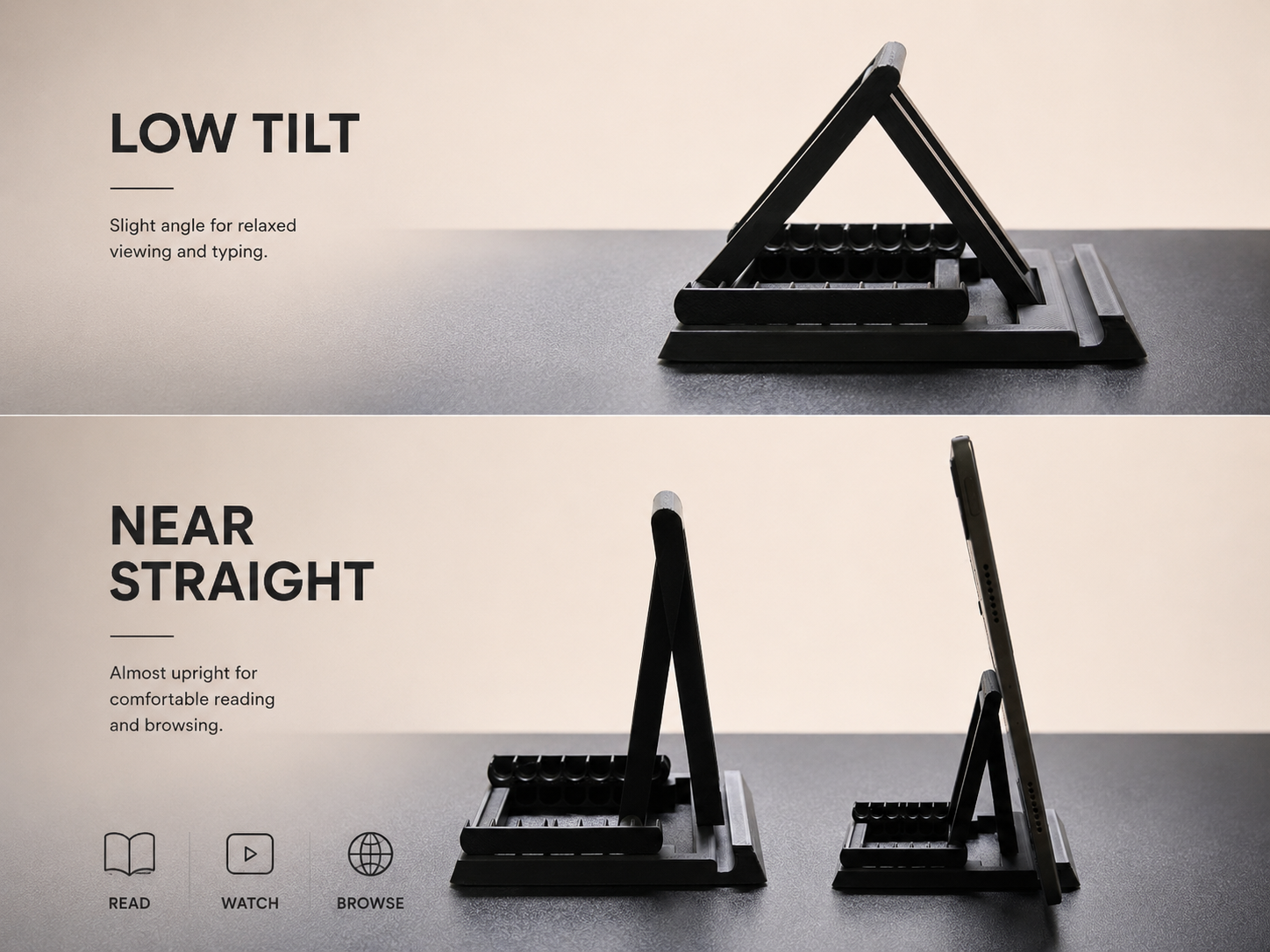 Modular iPad Stand – Upright, Low-Cost for Tablet