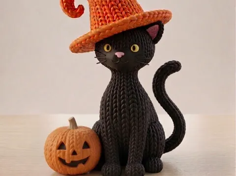 Accesorio para filamento: Knitted Halloween Cat — referencia de MakerWorld