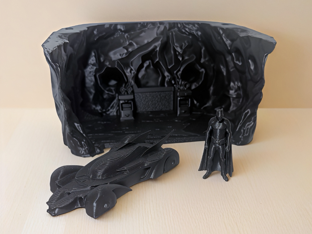 Bat Cave with Batman and Bat Mobile on 1 plate