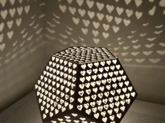 Heart-Shadow Dodecahedron Lantern Light