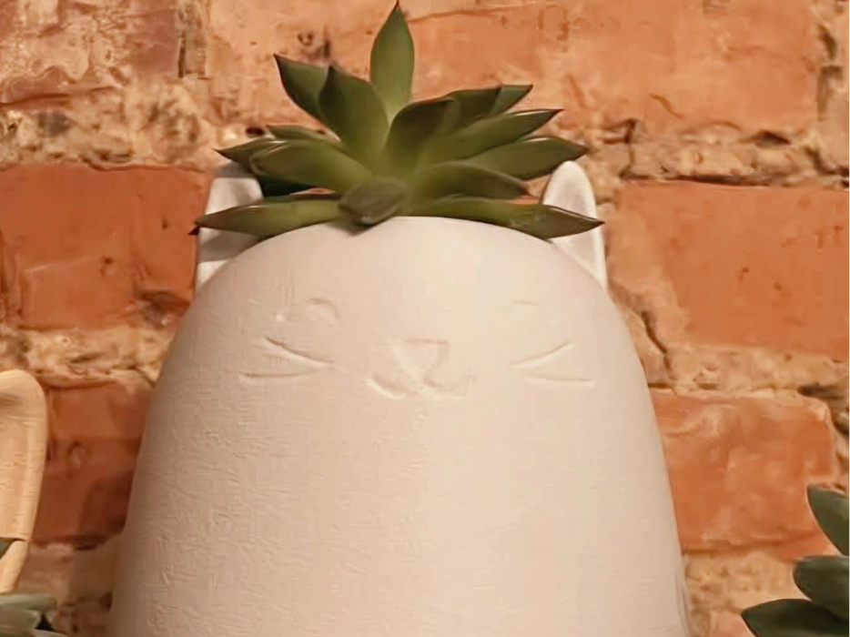Cat Succulent Planter | Tall Kawaii Decor