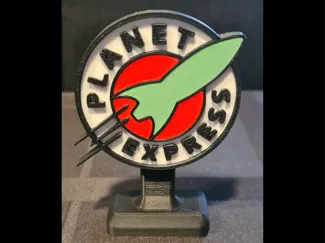 Futurama Planet Express logo / sign with stand