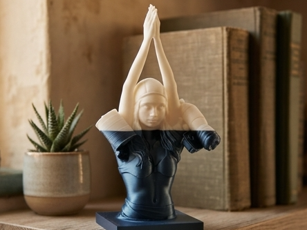 Girl Swimming in Polluted Water Sculpture