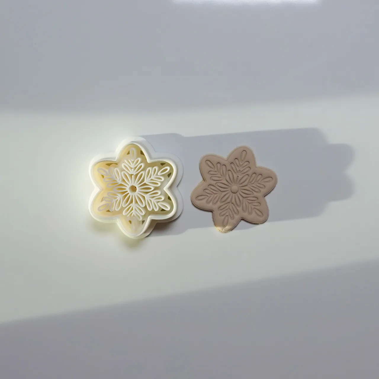 Snowflake Ornate Polymer Clay Cutter Earrings view 2