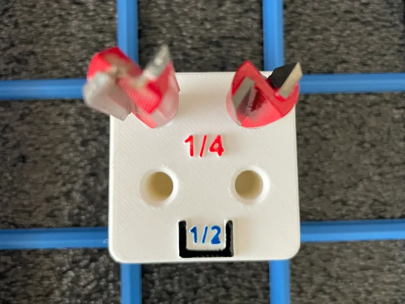 GRIDFINITY ROUTER  BITS  HOLDER 1/4 SHANK, 1/2 CUT