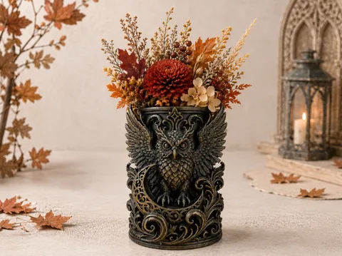 Jarrón decorativo: Autumn Owl Organizer / Vase — referencia de MakerWorld