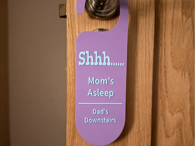 Mom's Sleeping Door Sign