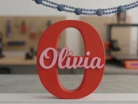 Olivia Lettera O con Nome Personalizzata Bicolore