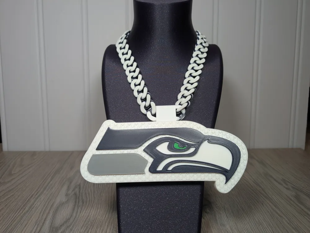 Seattle Seahawks Oversized Pendant and Chain - Free 3D Print Model ...