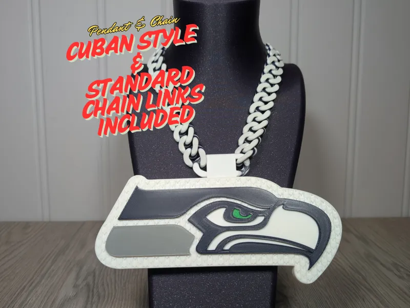 Seattle Seahawks Oversized Pendant and Chain