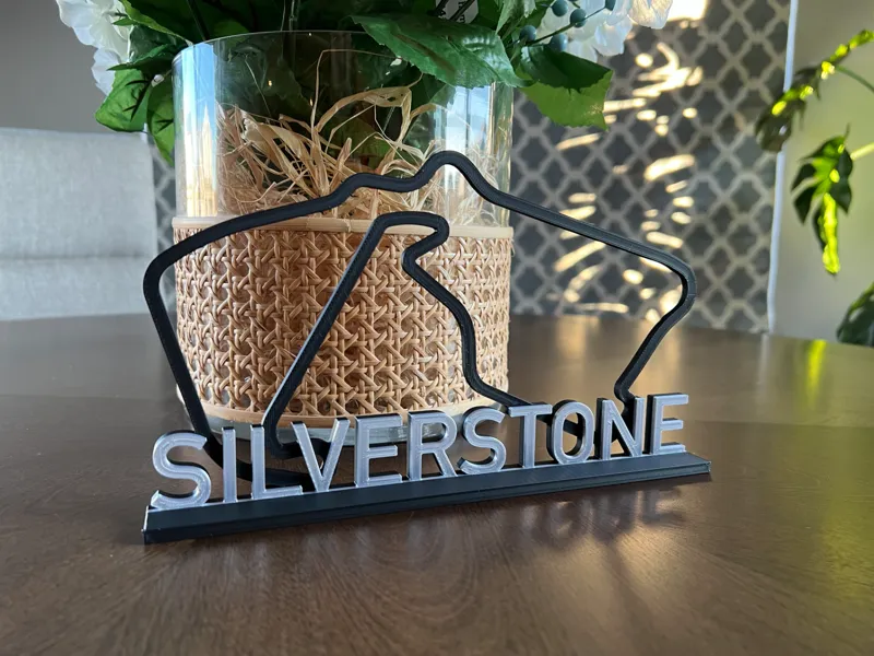Silverstone Track Outline F1 Fan Art Display
