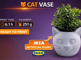 Cat Vase for IKEA Artificial Plants