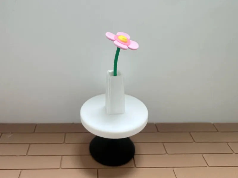 1:18 微缩 小圆几 花瓶 插花