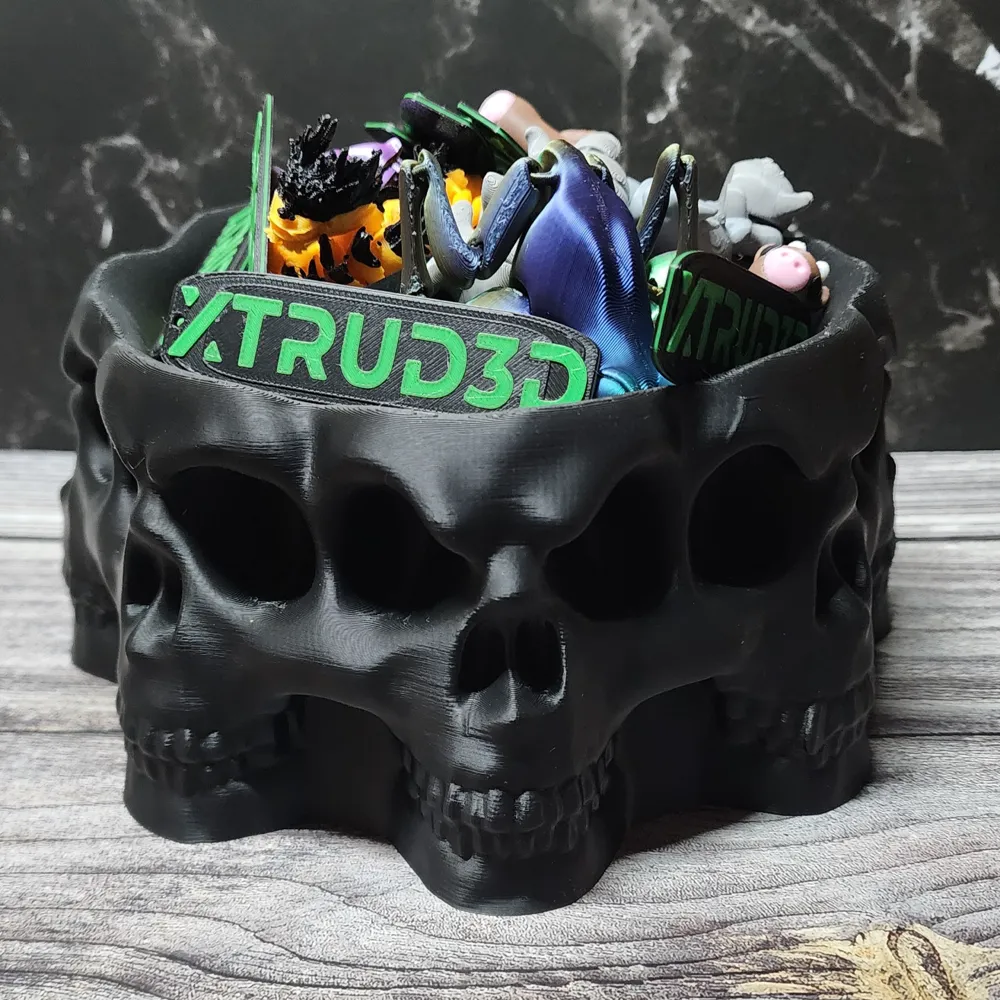 Multi-Faced Skull Candy Bowl - Free 3D Print Model - MakerWorld