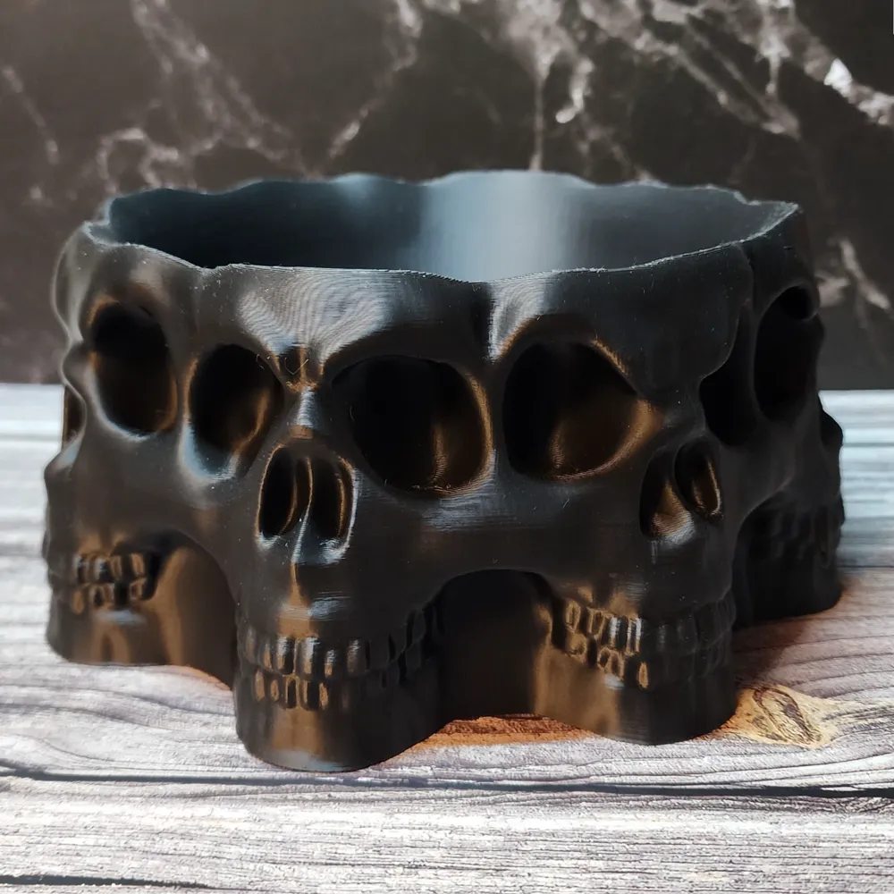 Multi-Faced Skull Candy Bowl - Free 3D Print Model - MakerWorld