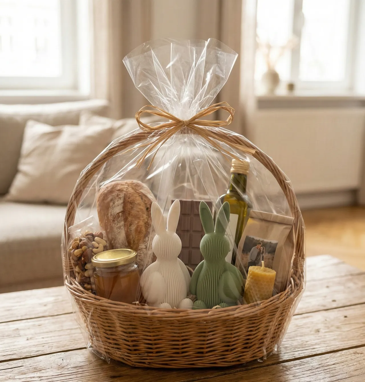 Ribbed Bunny with Egg ♡ - Modern Easter Decor view 4