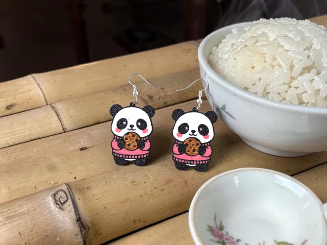 Hungry panda earrings