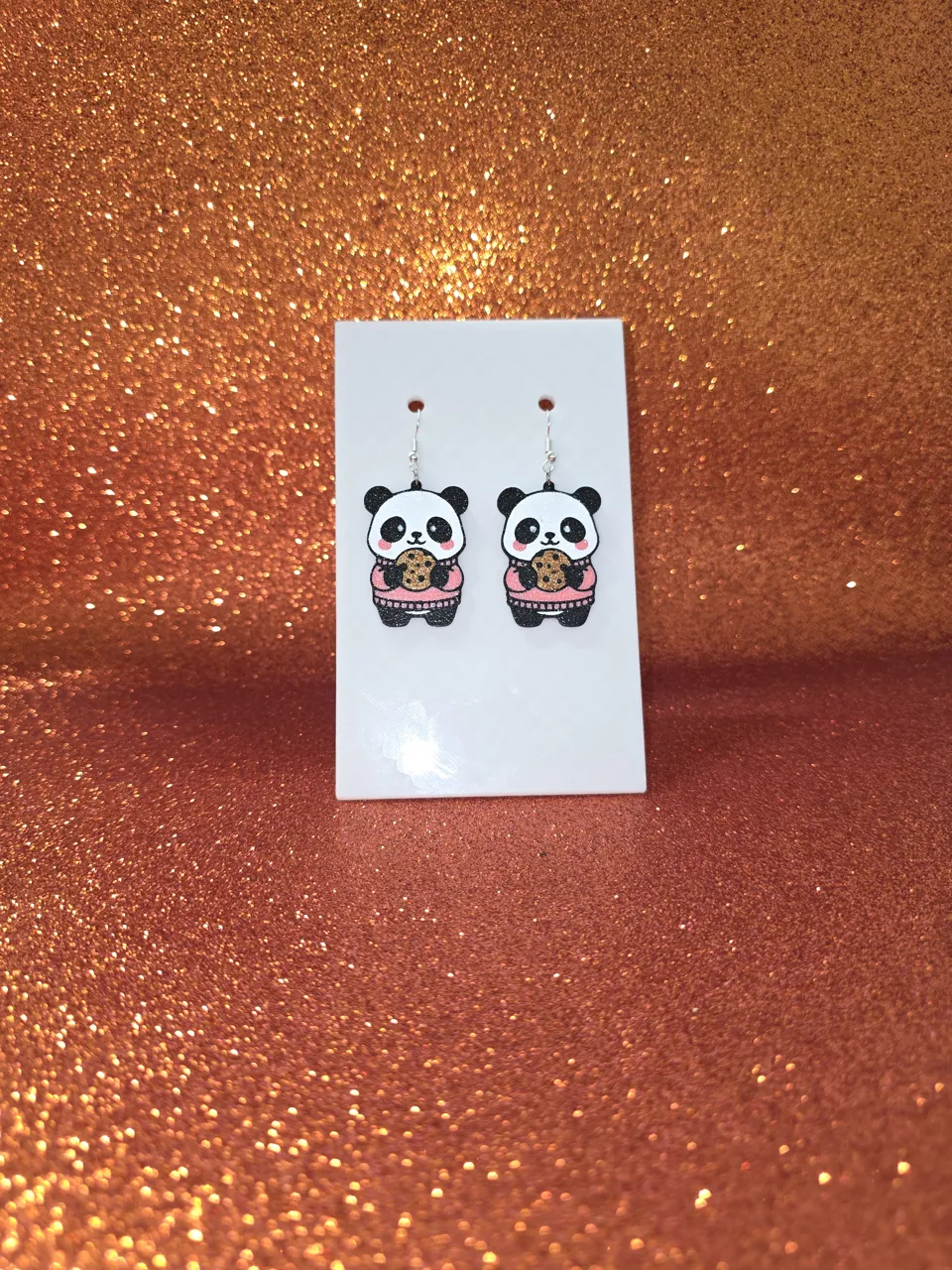 Hungry panda earrings view 2