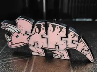 Flexi Triceratops Keychain – Dinosaur Fidget Toy