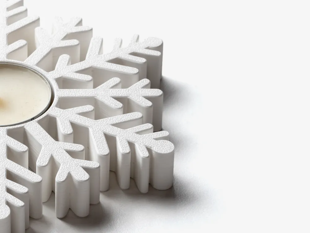 Özel Tasarım Kar Tanesi Mum Tutucu Dekoratif Koleksiyonluk Süs