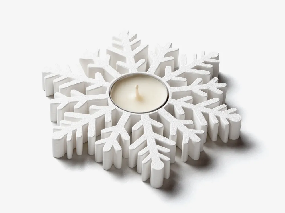 Özel Tasarım Kar Tanesi Mum Tutucu Dekoratif Koleksiyonluk Süs