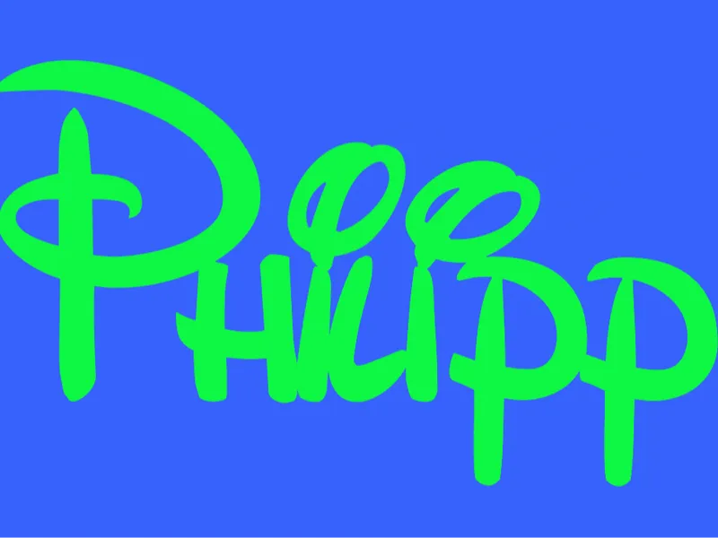 Written with the name Philipp - disney font