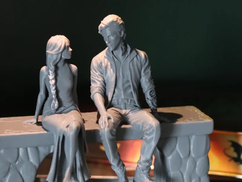 Xaden and Violet on Parapet - Inspired Scene