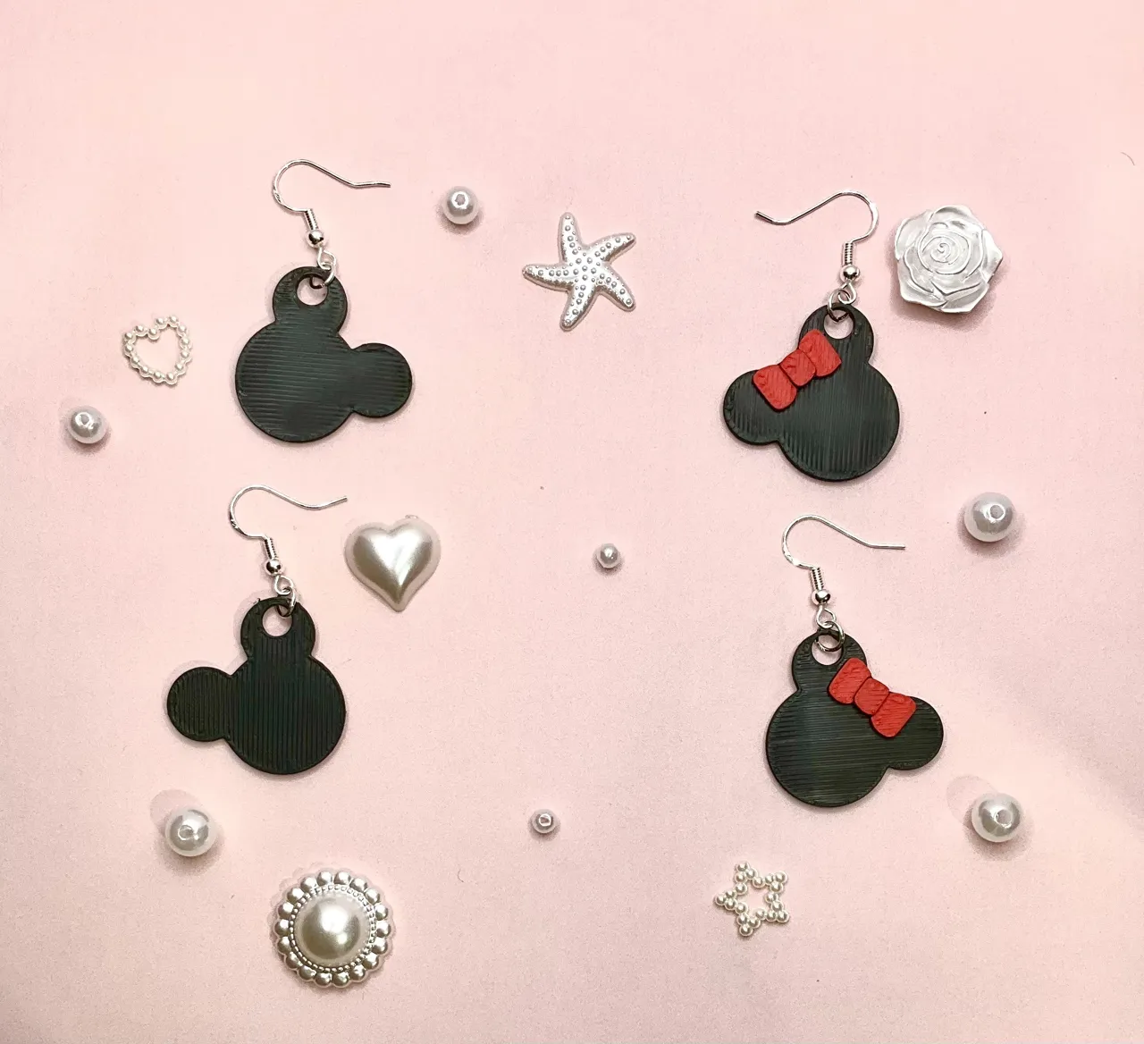 Mickey & Minnie Silhouette Dangle Earrings -Disney view 2
