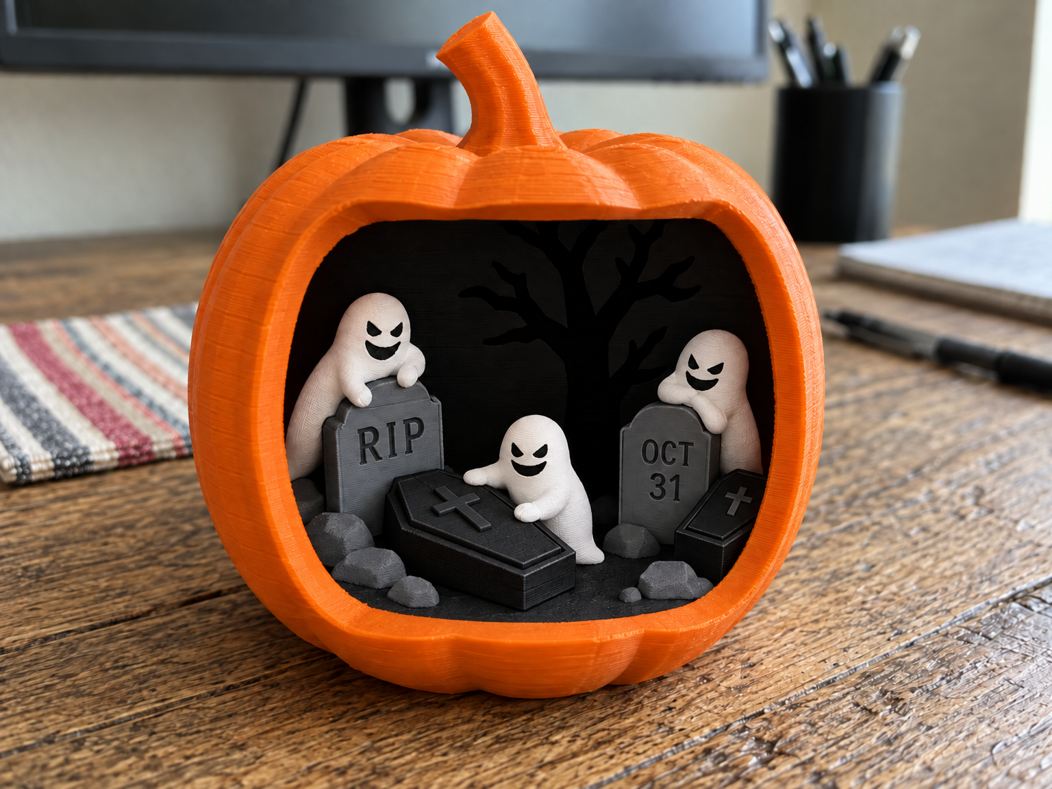 Halloween Pumpkin  – Ghosts, Coffins & Graveyard 3D model
