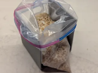 Quart ziploc bag holder for pouring and filling