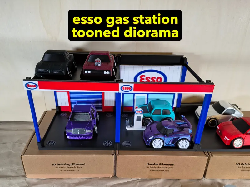 esso gas station for tooned diorama