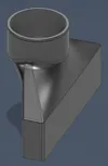 Exhaust vent with vertical connection offset