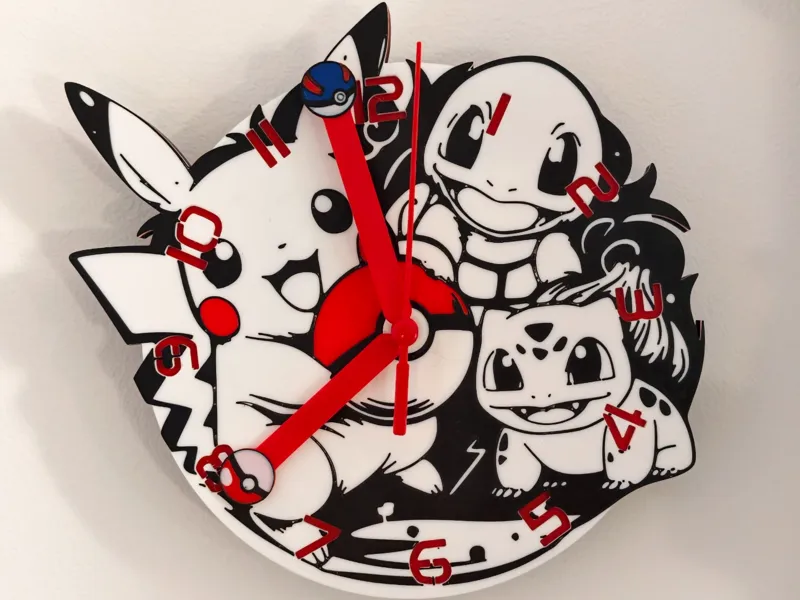 Clock Pokemon Pikachu Bulbasaur Squirtle