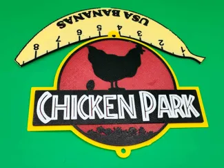 Chicken Park Sign with holes