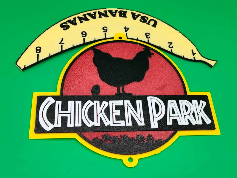 Chicken Park Sign with holes