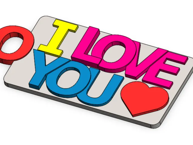 "I LOVE YOU" sign on keychain